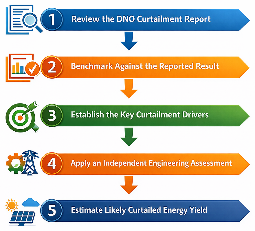 Typical steps performed for a curtailment assessment study