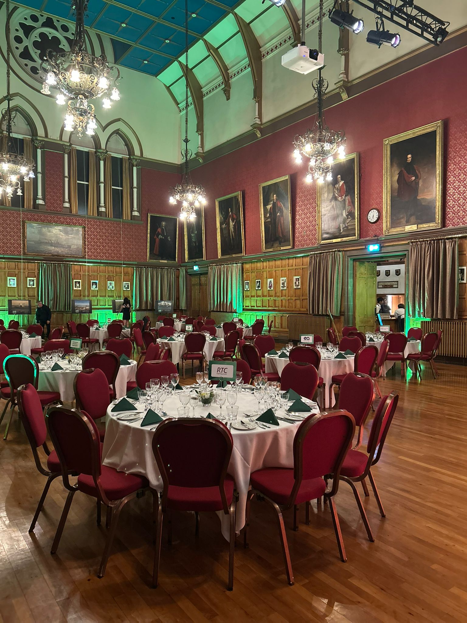 Dinner hall set up for Green Expo Awards
